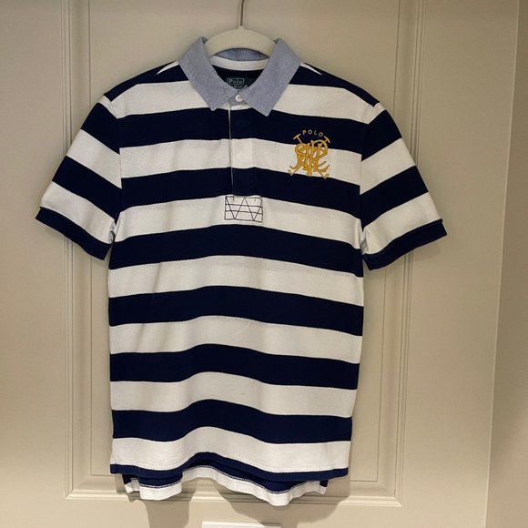 Striped Cotton Jersey Polo - Picture 1 of 1